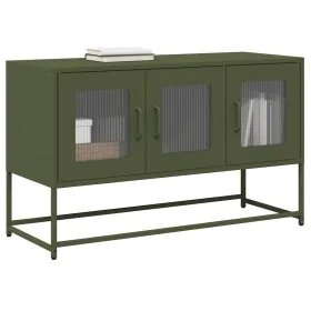 Mueble TV acero laminado en frío verde oliva 100,5x39x60,5 cm de , Muebles TV - Ref: Foro24-853342, Precio: 96,62 €, Descuent...