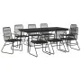 Juego de comedor de jardín 9 piezas ratán PVC negro de vidaXL, Conjuntos de jardín - Ref: Foro24-3060272, Precio: 673,62 €, D...