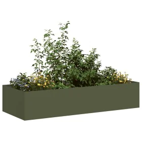 Jardinera acero verde oliva 200x80x40 cm de , Maceteros y jardineras - Ref: Foro24-860755, Precio: 112,43 €, Descuento: %