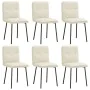 Sillas de comedor 6 unidades de terciopelo crema de , Sillas de comedor - Ref: Foro24-3315688, Precio: 256,44 €, Descuento: %