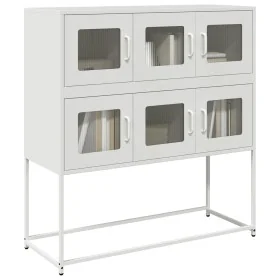 Aparador de acero laminado en frío blanco 100,5x39x107 cm by , Sideboards - Ref: Foro24-853427, Price: 137,14 €, Discount: %