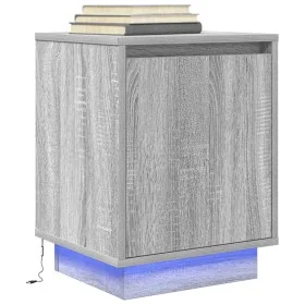Mesilla de noche con luces LED Sonoma gris 38x34x50 cm de , Mesitas de noche - Ref: Foro24-861275, Precio: 48,30 €, Descuento: %