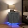 Mesilla de noche con luces LED Sonoma gris 38x34x50 cm de , Mesitas de noche - Ref: Foro24-861275, Precio: 48,30 €, Descuento: %