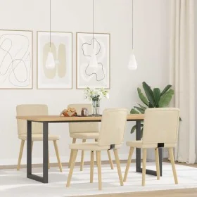 Sillas de comedor 4 unidades tela color crema de , Sillas de comedor - Ref: Foro24-3315304, Precio: 195,94 €, Descuento: %