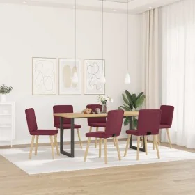 Sillas de comedor 6 unidades tela rojo tinto de , Sillas de comedor - Ref: Foro24-3315570, Precio: 292,29 €, Descuento: %