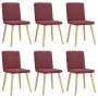 Sillas de comedor 6 unidades tela rojo tinto de , Sillas de comedor - Ref: Foro24-3315570, Precio: 292,29 €, Descuento: %
