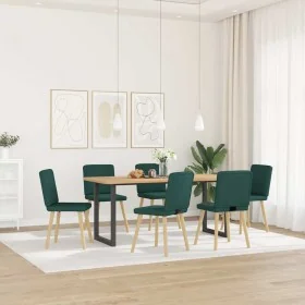 Sillas de comedor 6 unidades tela verde oscuro by , dining chairs - Ref: Foro24-3315572, Price: 292,29 €, Discount: %