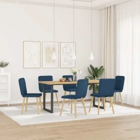 Sillas de comedor 6 unidades tela azul de , Sillas de comedor - Ref: Foro24-3315598, Precio: 299,32 €, Descuento: %