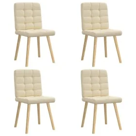 Sillas de comedor 4 unidades tela color crema de , Sillas de comedor - Ref: Foro24-3315198, Precio: 202,28 €, Descuento: %