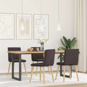 Sillas de comedor 4 unidades tela marrón oscuro de , Sillas de comedor - Ref: Foro24-3315359, Precio: 211,80 €, Descuento: %