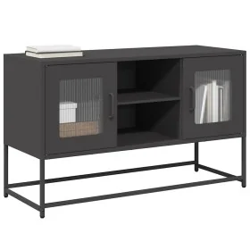 Mueble para TV de acero negro 100,5x39x60,5 cm de , Muebles TV - Ref: Foro24-853380, Precio: 86,32 €, Descuento: %