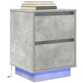 Mesilla de noche con luces LED gris hormigón 38x34x50 cm by , Nightstands - Ref: Foro24-861289, Price: 57,56 €, Discount: %
