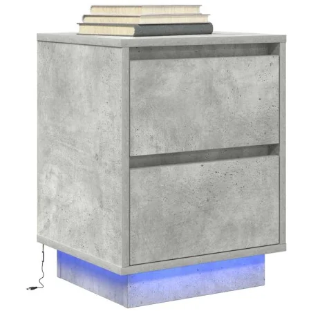 Mesilla de noche con luces LED gris hormigón 38x34x50 cm de , Mesitas de noche - Ref: Foro24-861289, Precio: 57,56 €, Descuen...