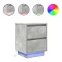 Mesilla de noche con luces LED gris hormigón 38x34x50 cm de , Mesitas de noche - Ref: Foro24-861289, Precio: 57,56 €, Descuen...