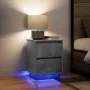 Mesilla de noche con luces LED gris hormigón 38x34x50 cm de , Mesitas de noche - Ref: Foro24-861289, Precio: 57,56 €, Descuen...