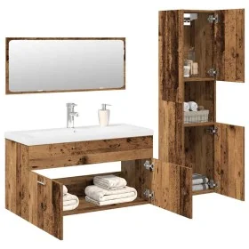 Juego de muebles de baño 4 piezas madera ingeniería envejecida de , Muebles de baño - Ref: Foro24-3328915, Precio: 397,50 €, ...