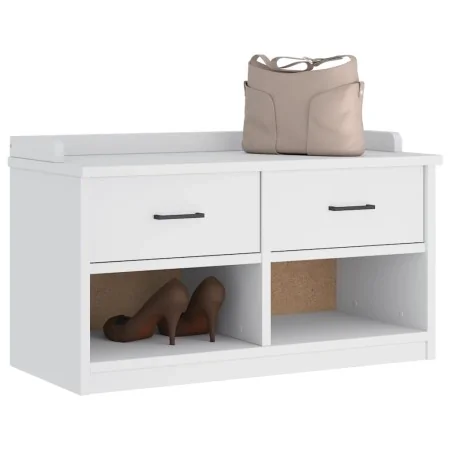 Banco de recibidor SANDNES madera maciza pino blanco 87x40x50cm de , Bancos para recibidores y almacenamiento - Ref: Foro24-4...