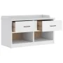 Banco de recibidor SANDNES madera maciza pino blanco 87x40x50cm de , Bancos para recibidores y almacenamiento - Ref: Foro24-4...