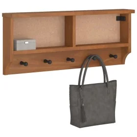 Perchero de pared SANDNES madera maciza de pino 87x12x35 cm by , Hat and coat racks - Ref: Foro24-4010469, Price: 38,94 €, Di...