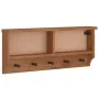 Perchero de pared SANDNES madera maciza de pino 87x12x35 cm de , Percheros para sombreros y abrigos - Ref: Foro24-4010469, Pr...