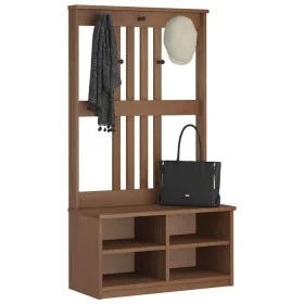 Perchero de entrada SANDENS madera maciza de pino 87x40x159,5cm by , Benches for halls and storage - Ref: Foro24-4010488, Pri...