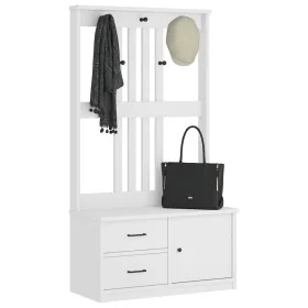 Perchero de entrada SANDENS madera pino blanco 87x40x159,5 cm by , Benches for halls and storage - Ref: Foro24-4010495, Price...