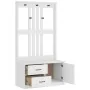 Perchero de entrada SANDENS madera pino blanco 87x40x159,5 cm de , Bancos para recibidores y almacenamiento - Ref: Foro24-401...