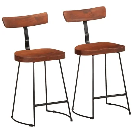 Taburetes de barra 2 uds madera maciza de mango 49x43x79 cm de , Taburetes de cocina - Ref: Foro24-4013526, Precio: 130,30 €,...