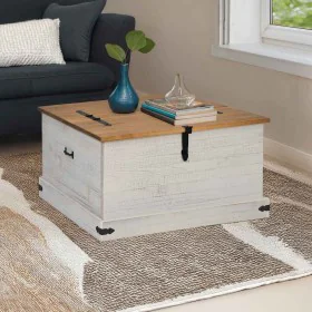 Baúl de almacenamiento HALDEN blanco 91x91x47 cm madera maciza de , Baúles de almacenamiento - Ref: Foro24-4018406, Precio: 2...