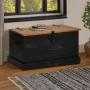 Baúl de almacenamiento HALDEN negro 91x48x47 cm madera maciza de , Baúles de almacenamiento - Ref: Foro24-4018404, Precio: 16...