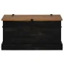 Baúl de almacenamiento HALDEN negro 91x48x47 cm madera maciza de , Baúles de almacenamiento - Ref: Foro24-4018404, Precio: 16...