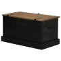 Baúl de almacenamiento HALDEN negro 91x48x47 cm madera maciza de , Baúles de almacenamiento - Ref: Foro24-4018404, Precio: 16...
