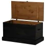 Baúl de almacenamiento HALDEN negro 91x48x47 cm madera maciza de , Baúles de almacenamiento - Ref: Foro24-4018404, Precio: 16...