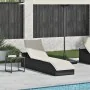 Tumbona plegable con cojín y espacio ratán sintético negro de , Tumbonas - Ref: Foro24-4104220, Precio: 240,75 €, Descuento: %