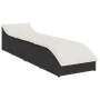 Tumbona plegable con cojín y espacio ratán sintético negro de , Tumbonas - Ref: Foro24-4104220, Precio: 240,75 €, Descuento: %