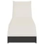 Tumbona plegable con cojín y espacio ratán sintético negro de , Tumbonas - Ref: Foro24-4104220, Precio: 240,75 €, Descuento: %