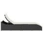 Tumbona plegable con cojín y espacio ratán sintético negro de , Tumbonas - Ref: Foro24-4104220, Precio: 240,75 €, Descuento: %