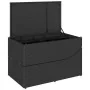 Tumbona plegable con cojín y espacio ratán sintético negro de , Tumbonas - Ref: Foro24-4104220, Precio: 240,75 €, Descuento: %