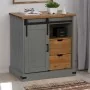 Aparador HALDEN con puerta corredera gris 80x40x80 cm de , Aparadores - Ref: Foro24-4018419, Precio: 202,34 €, Descuento: %