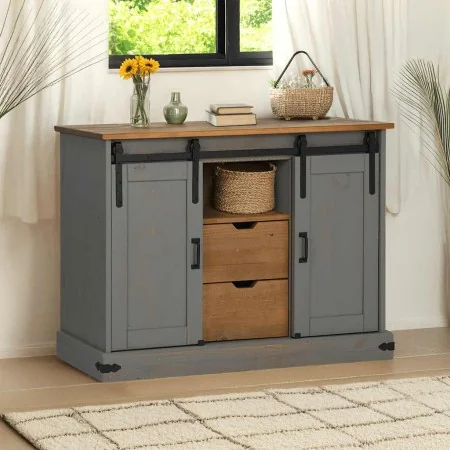 Aparador HALDEN 2 puertas correderas gris 112x40x80 cm de , Aparadores - Ref: Foro24-4018431, Precio: 274,62 €, Descuento: %