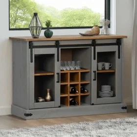 Aparador HALDEN 2 puertas correderas gris 112x40x80 cm by , Sideboards - Ref: Foro24-4018427, Price: 277,42 €, Discount: %
