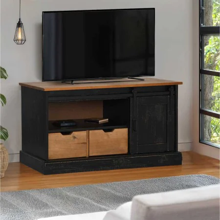 Mueble de TV HALDEN con puerta corredera negro 110x40x60 cm de , Muebles TV - Ref: Foro24-4018412, Precio: 210,13 €, Descuent...