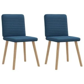 Sillas de comedor 2 unidades tela azul de , Sillas de comedor - Ref: Foro24-4101152, Precio: 103,24 €, Descuento: %