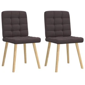 Sillas de comedor 2 unidades tela marrón oscuro by , dining chairs - Ref: Foro24-4101095, Price: 105,11 €, Discount: %