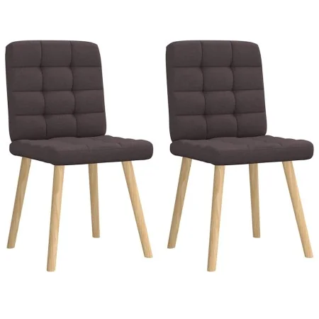 Sillas de comedor 2 unidades tela marrón oscuro de , Sillas de comedor - Ref: Foro24-4101095, Precio: 105,11 €, Descuento: %
