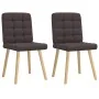Sillas de comedor 2 unidades tela marrón oscuro de , Sillas de comedor - Ref: Foro24-4101095, Precio: 105,11 €, Descuento: %