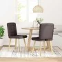 Sillas de comedor 2 unidades tela marrón oscuro de , Sillas de comedor - Ref: Foro24-4101095, Precio: 105,11 €, Descuento: %