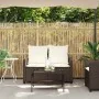 Sofá jardín de 2 plazas con cojín y mesa marrón ratán sintético de , Sofás de exterior - Ref: Foro24-4103846, Precio: 223,67 ...