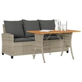 Sofá jardín de 3 plazas con cojín y mesa gris claro by , Outdoor sofas - Ref: Foro24-4103859, Price: 277,90 €, Discount: %