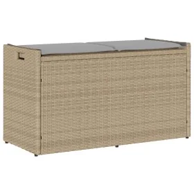 Banco de almacenaje con cojín beige 100 cm ratán sintético de , Bancos de jardín - Ref: Foro24-4104063, Precio: 133,40 €, Des...